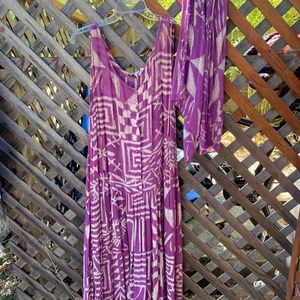 Boho cotton long dress with scarf